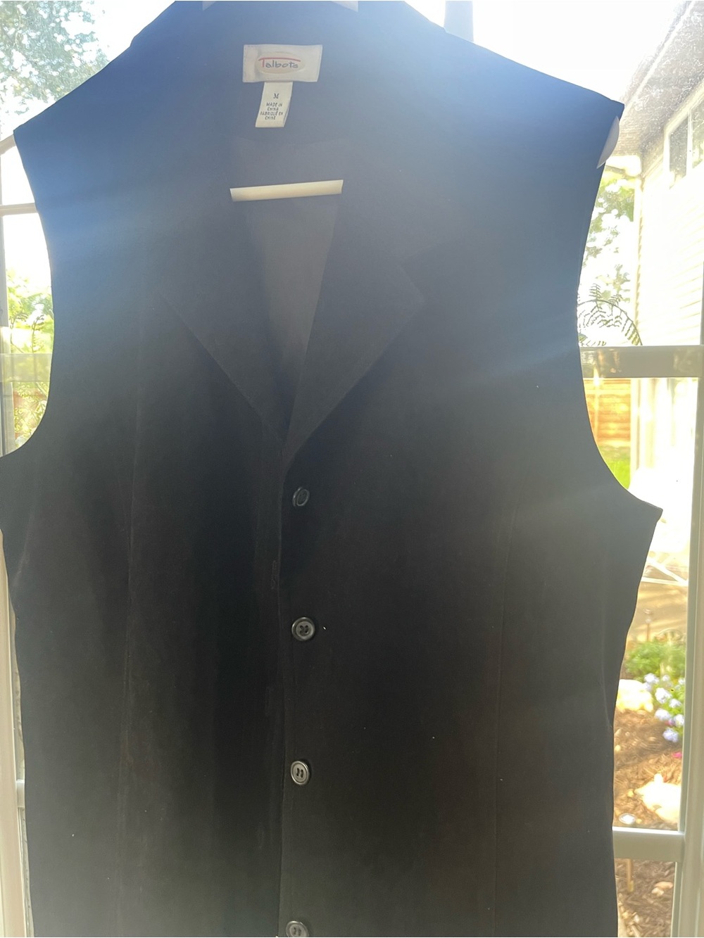Talbots Black Sleeveless Button-Front Vest
